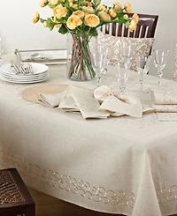 Saro Lifestyle Table Runner with Embroidered Border, 54" x 16"