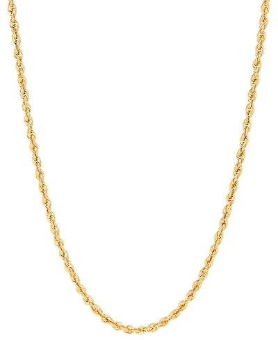Lightweight Rope Link 16" Chain Necklace in 14k Gold (2-1/2mm)