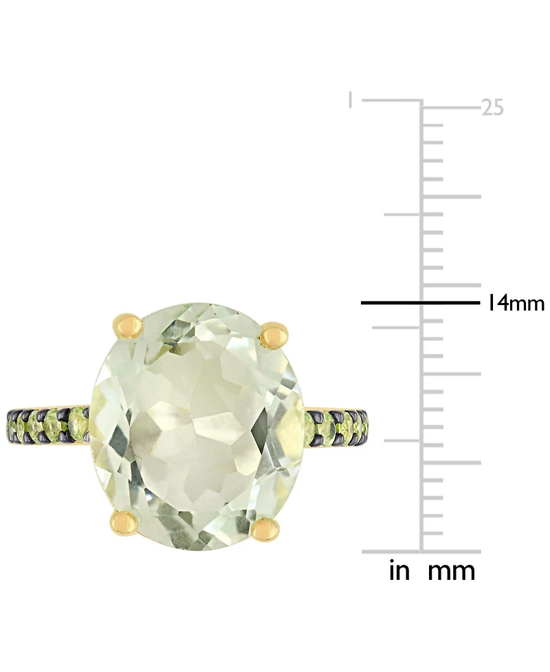 Green Quartz (7-1/2 ct. t.w.) & Peridot (1/2 Statement Ring 18k Gold-Plated Sterling Silver