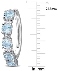 Peridot (3-3/4 ct. t.w.) & White Topaz (1/4 Small Hoop Earrings 18k Rose Gold-Plated Sterling Silver, 0.89" (Also available Amethyst