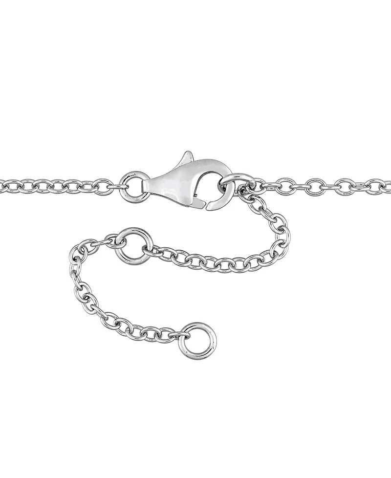 Amethyst (2-1/5 ct. t.w.) & White Sapphire (1/6 Rectangle Halo 18" Pendant Necklace Sterling Silver (Also Blue Topaz)