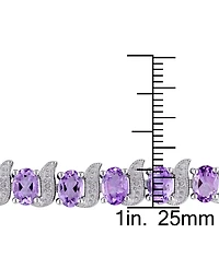 Aquamarine (9-5/8 ct. t.w.) & Diamond Accent S Link Bracelet Sterling Silver