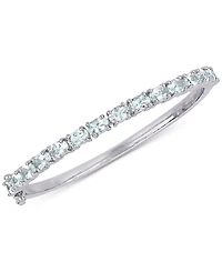 Aquamarine Bangle Bracelet (6-1/3 ct. t.w.) in Sterling Silver