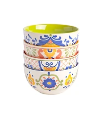 Laurie Gates Tierra Tile Hand-Painted 4 Piece Bowl Set
