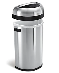 simplehuman 60 Liter Semi Round Open Top Commercial Trash Can