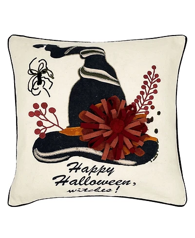 Mod Lifestyles Halloween Witch Hat Decorative Pillow, 18" x 18"