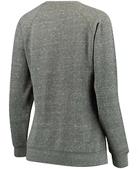 Women's Heathered Gray Michigan State Spartans Edith Vintage-Like Knobi Pullover Sweatshirt