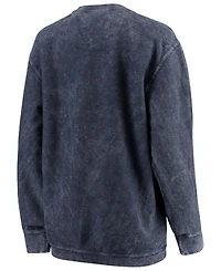 Women's Navy Ole Miss Rebels Comfy Cord Vintage-Like Wash Basic Arch Pullover Sweatshirt