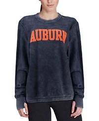 Women's Navy Auburn Tigers Comfy Cord Vintage-Like Wash Basic Arch Pullover Sweatshirt