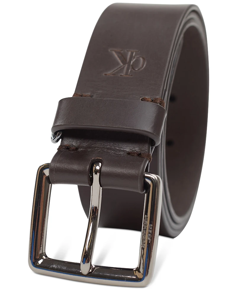 Calvin Klein Jeans Men's Leather Belt with Keeper Ring