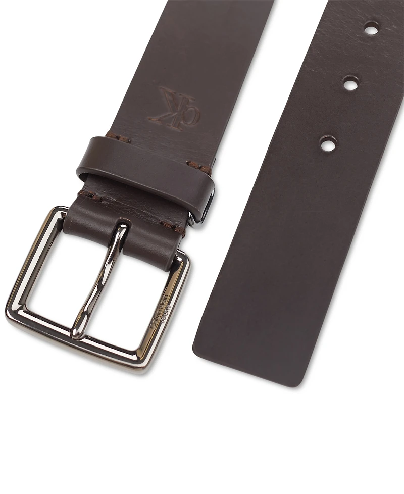Calvin Klein Jeans Men's Leather Belt with Keeper Ring