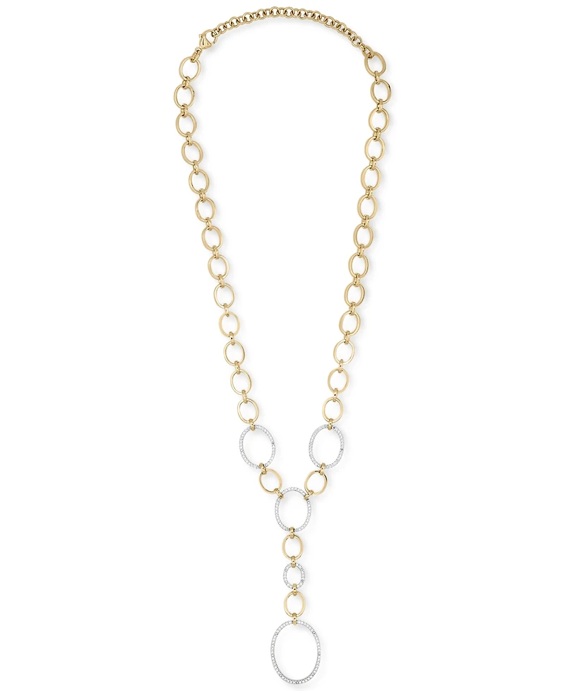 Wrapped in Love Diamond Oval Link 20" Lariat Necklace (1 ct. t.w.) in 14k Gold-Plated Sterling Silver, Created for Macy's