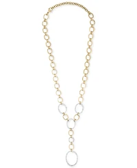 Wrapped in Love Diamond Oval Link 20" Lariat Necklace (1 ct. t.w.) in 14k Gold-Plated Sterling Silver, Created for Macy's