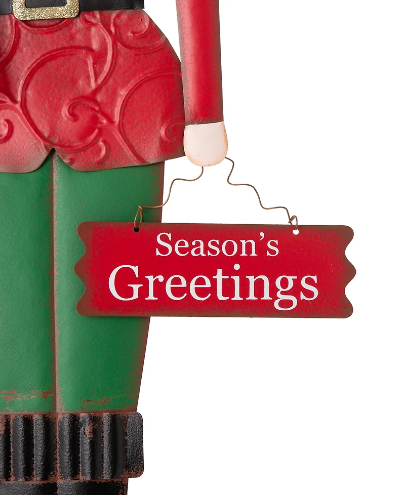 Glitzhome Metal Nutcracker Yard Stake or Standing Decor or Wall Decor, 36"