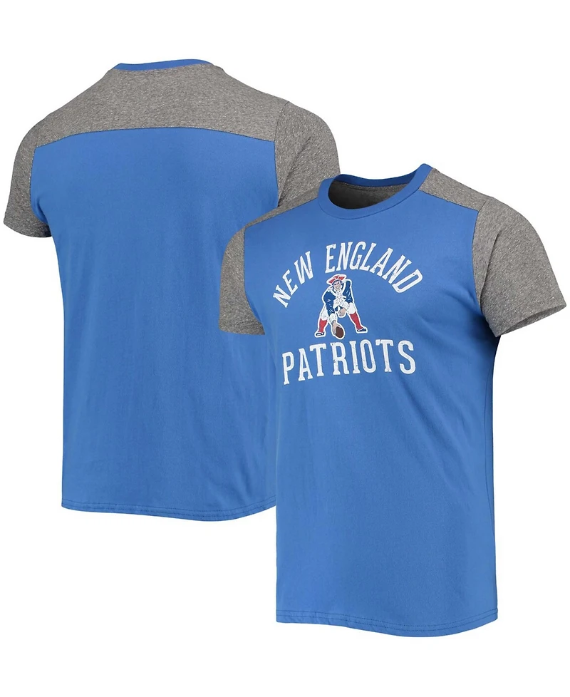Men's Royal, Heathered Gray New England Patriots Gridiron Classics Field Goal Slub T-shirt