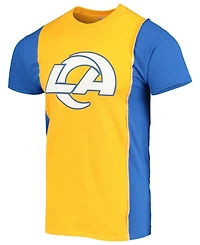 Men's Gold-Tone, Royal Los Angeles Rams Split Logo T-shirt