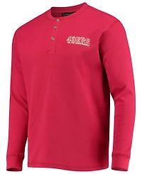 Men's Scarlet San Francisco 49Ers Team Maverick Thermal Henley Long Sleeve T-shirt