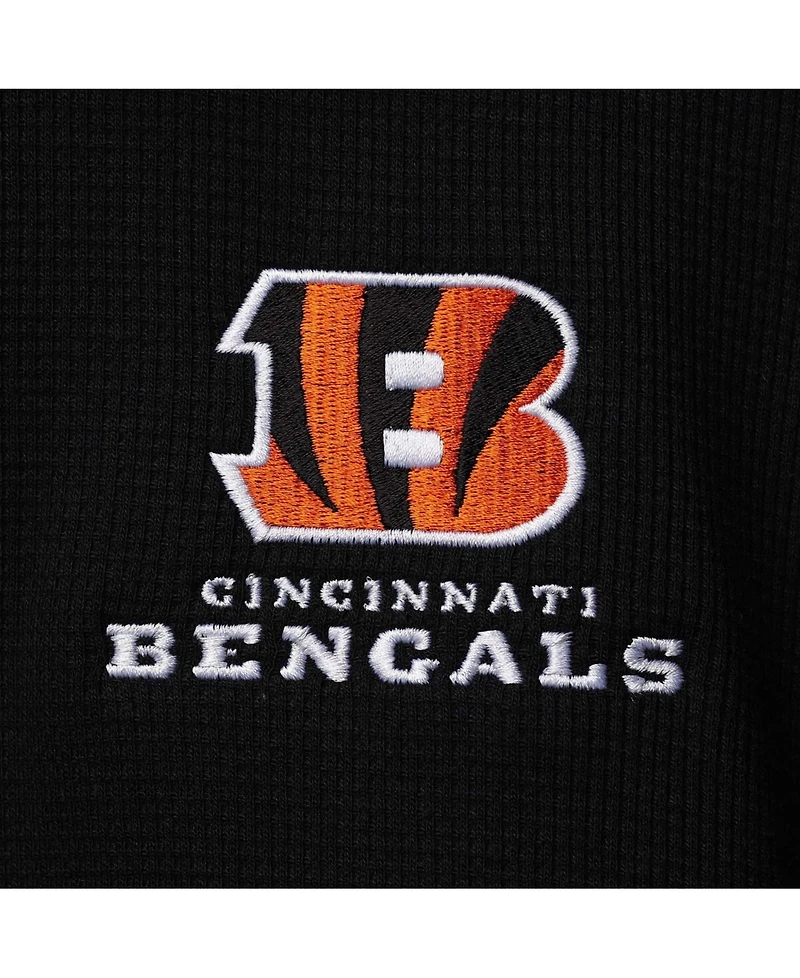 Men's Black Cincinnati Bengals Maverick Thermal Henley Long Sleeve T-shirt