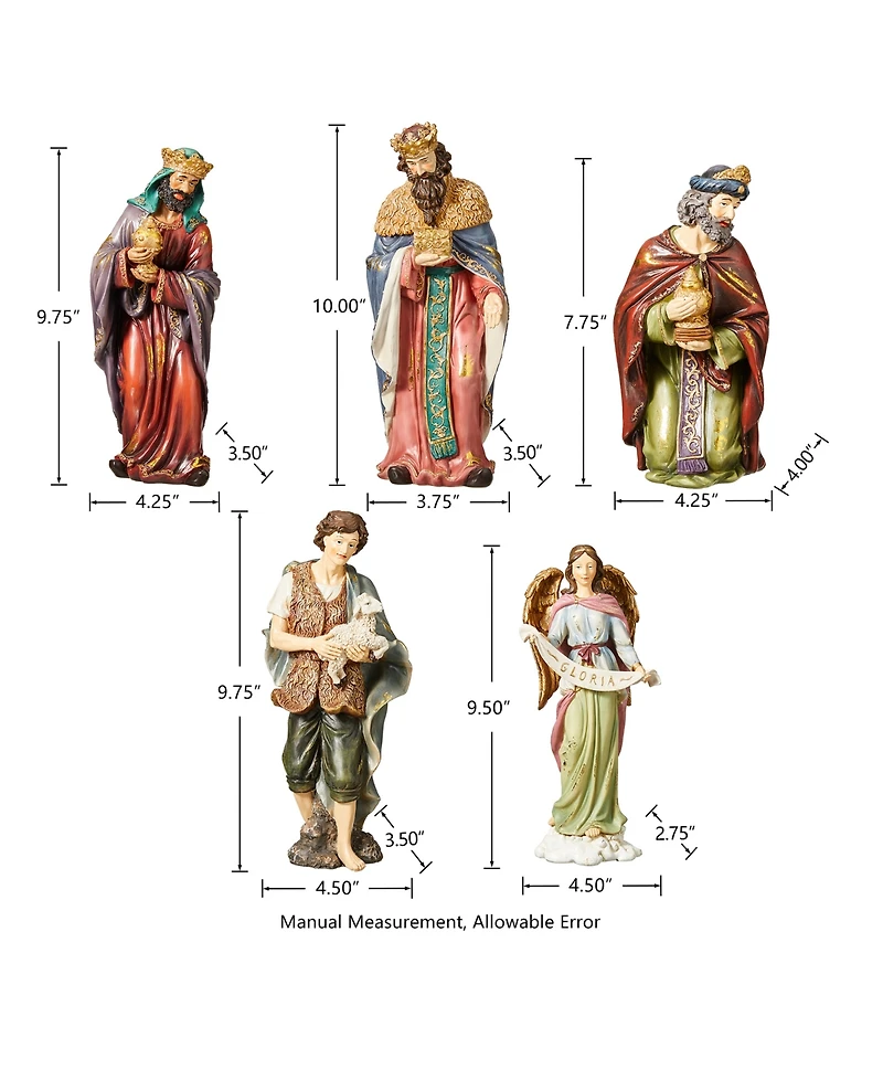 Glitzhome 12 Piece Nativity Figurine Set