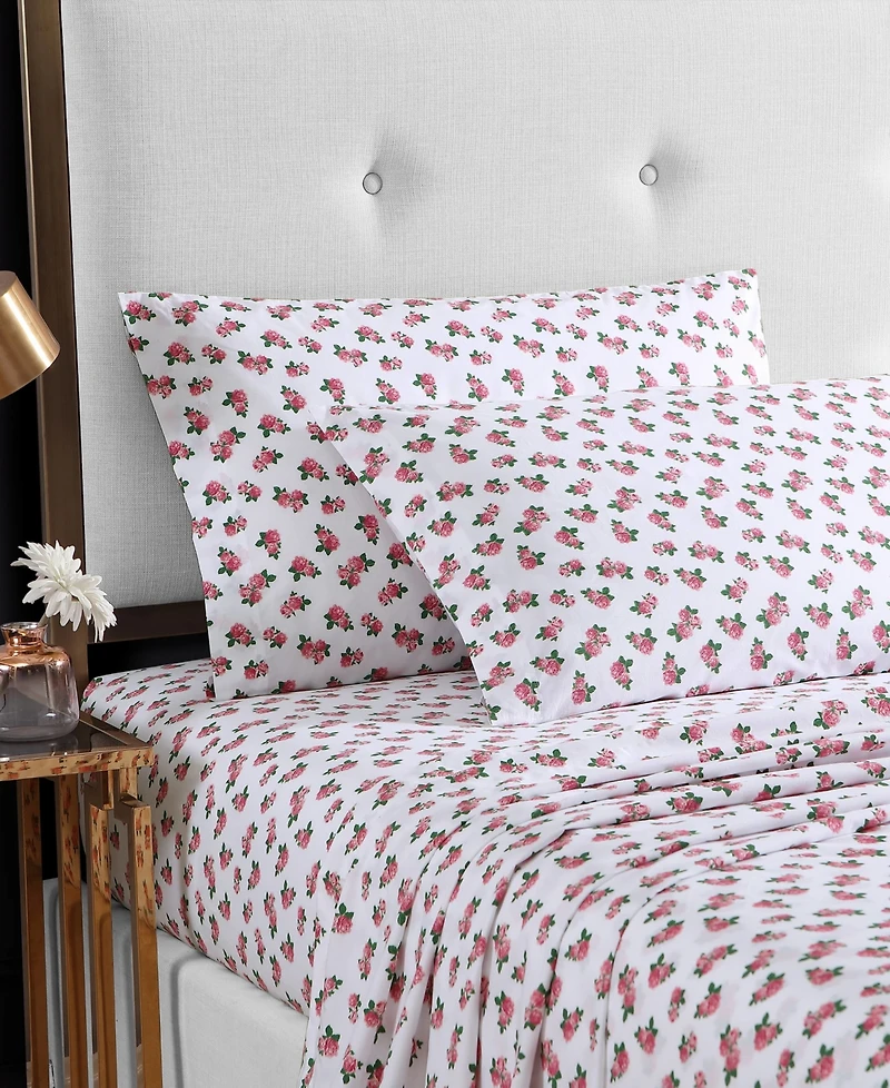 Closeout! Betsey Johnson Printed Cotton Percale 4-Pc. Sheet Set, Queen