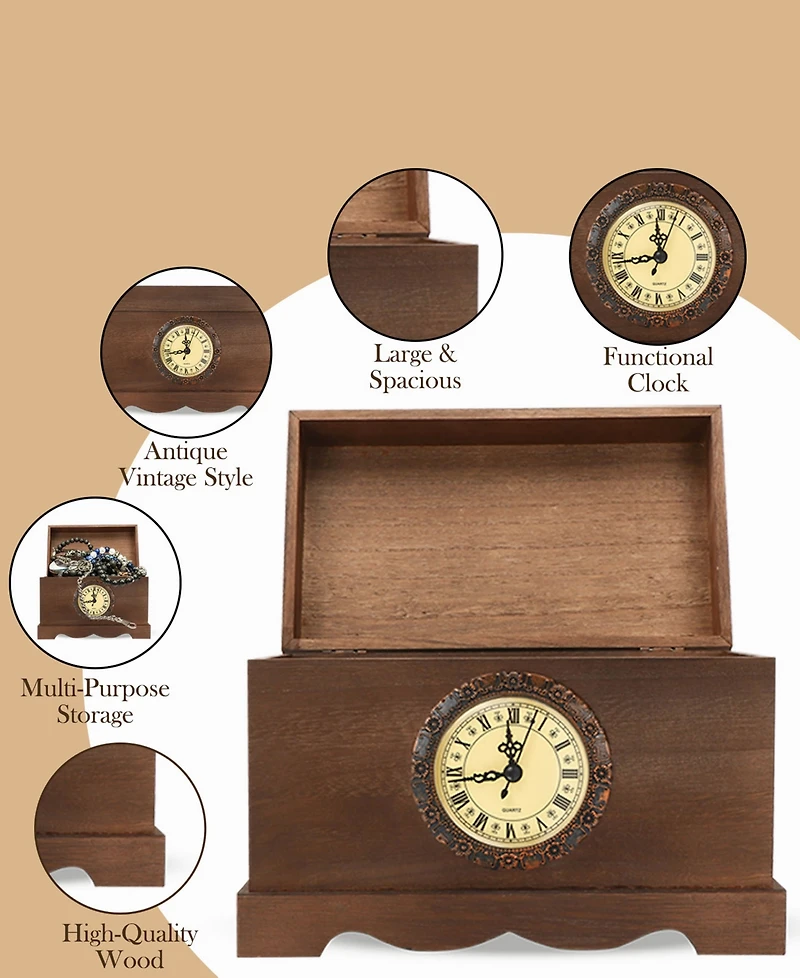 Lovery Vintage-like Clock Box Body Care Gift Set, Coconut Relaxing Home Spa Set, 13 Piece