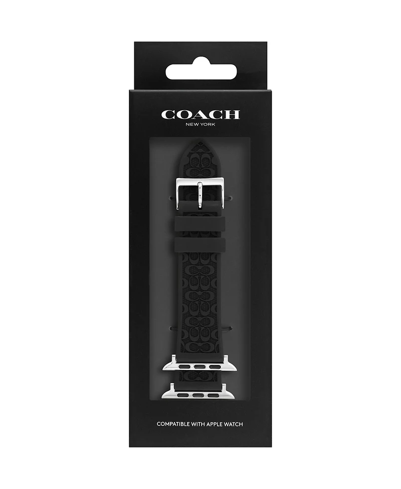 Coach Black Silicone Strap 42/44/45mm Apple Watch Band