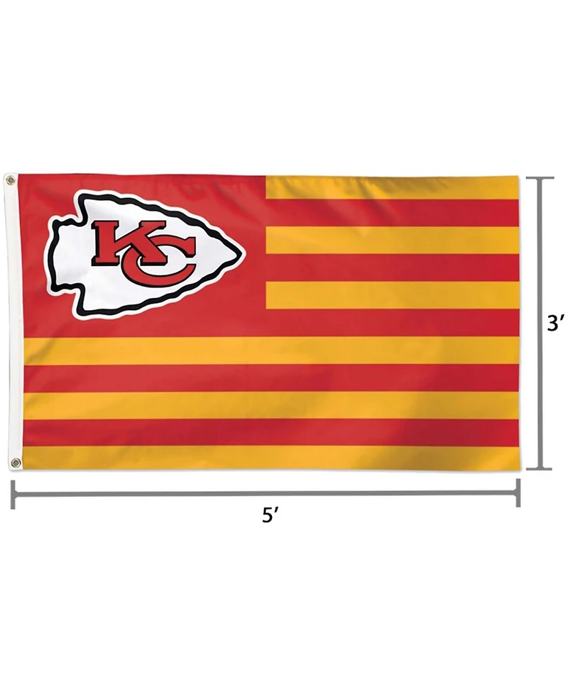 Multi Kansas City Chiefs 3' x 5' Americana Stars Stripes Deluxe Flag