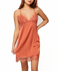 Women's Constance Ultra Soft Stretch Satin and Lace Chemise Lingerie