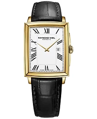 Raymond Weil Men's Swiss Toccata Black Leather Strap Watch 29x37mm