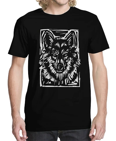 Men's Wolf Wood Cut Graphic T-shirt