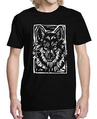 Men's Wolf Wood Cut Graphic T-shirt
