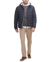 Tommy Hilfiger Men's Sherpa Lined Hooded Quilted Puffer Jacket