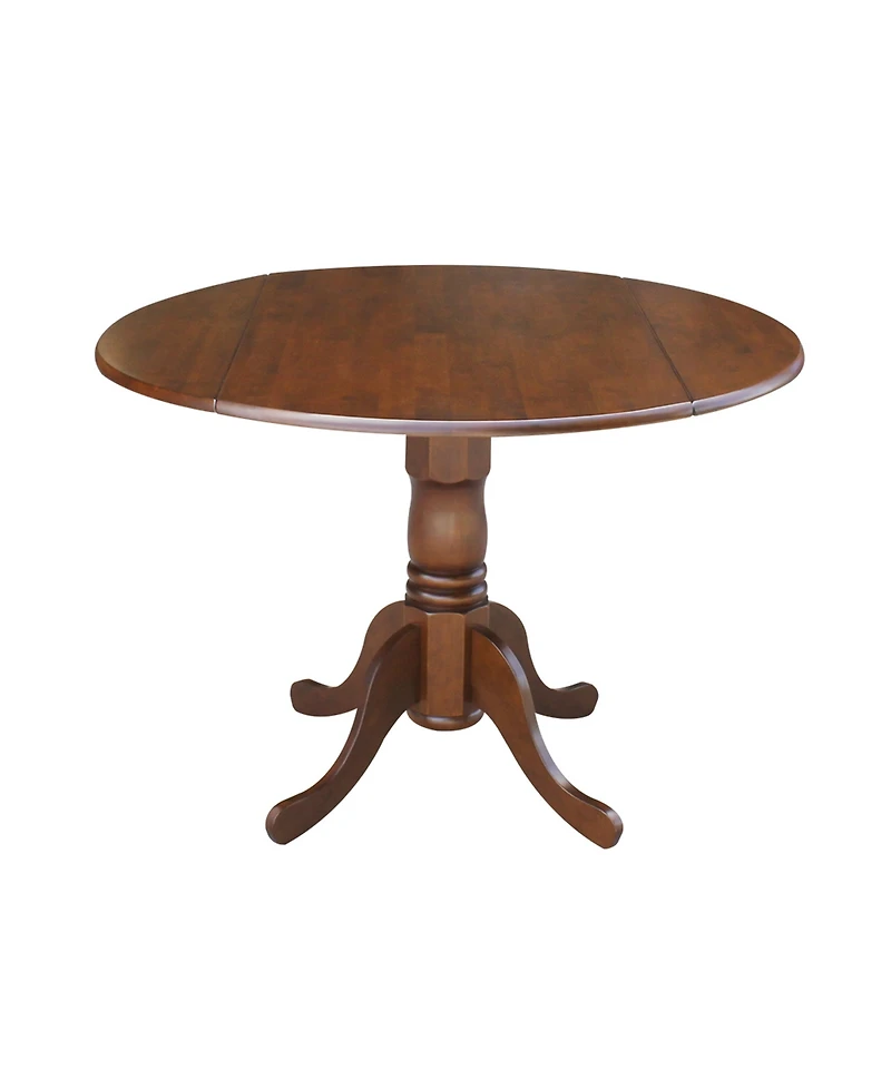 42" Dual Drop Leaf Table with 2 Splat Back Dining Chairs - 3 Piece Dining Set