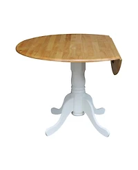 42" Dual Drop Leaf Table with 4 Ladder Back Dining Chairs - 5 Piece Dining Set