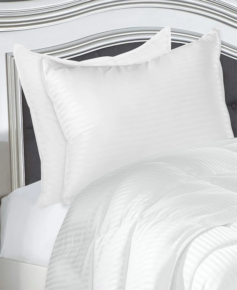 Superior Stripe Down Alternative Medium Firm Back Neck Support 2-Pack Pillows
