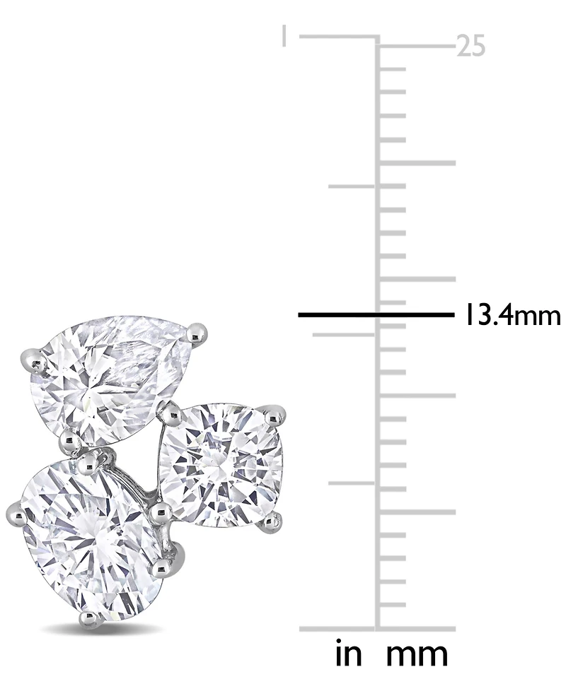 Lab-Created Moissanite Multi-Shape Cluster Stud Earrings (4-4/5 ct. t.w.) in Sterling Silver