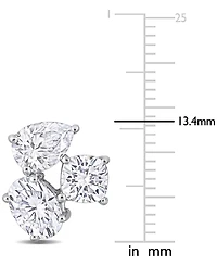 Lab-Created Moissanite Multi-Shape Cluster Stud Earrings (4-4/5 ct. t.w.) in Sterling Silver