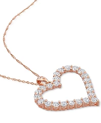 Lab-Grown Moissanite Heart 18" Pendant Necklace (2-2/5 ct. t.w.) in 18k Rose Gold-Plated Sterling Silver