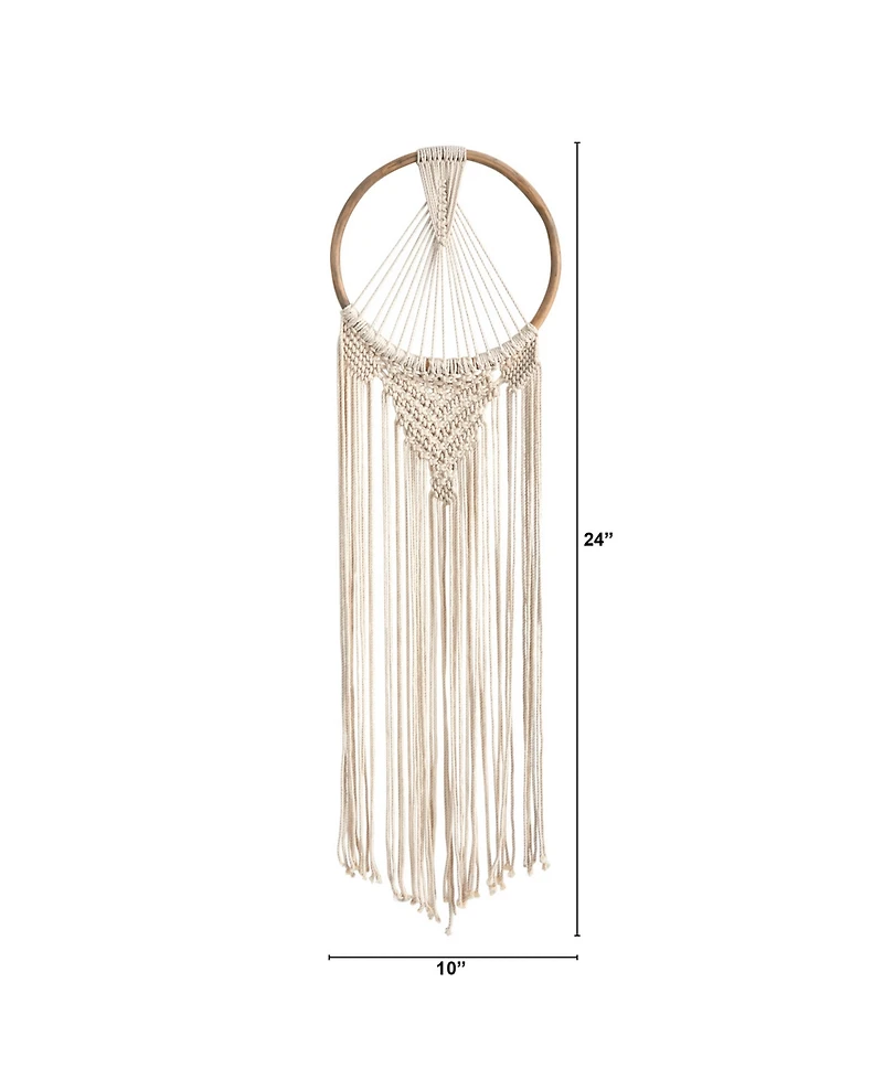 Handmade Bohemian Macrame Dreamcatcher Wall Hanging Decor, 24" x 10"