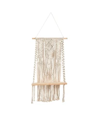 Hand Crafted Woven Wall Hanging with Shelf, 2.5' x 1.5'