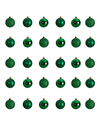 Holiday Christmas 30 Piece Shatterproof Ornament Set, 2.5"