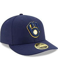 Men's Navy Milwaukee Brewers Authentic Collection On-Field Low Profile 59Fifty Fitted Hat