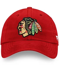 Men's Red Chicago Blackhawks Core Primary Logo Adjustable Hat