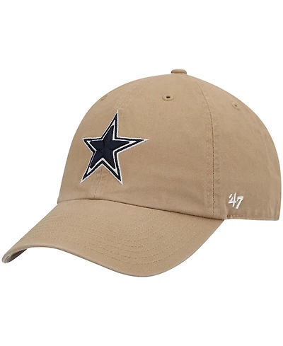 Men's Khaki Dallas Cowboys Primary Clean Up Adjustable Hat