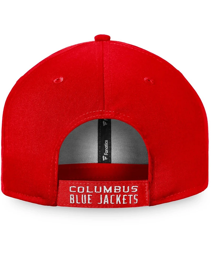 Men's Red Columbus Blue Jackets Core Adjustable Hat