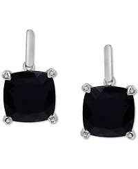 Onyx & Diamond Accent Drop Earrings in Sterling Silver
