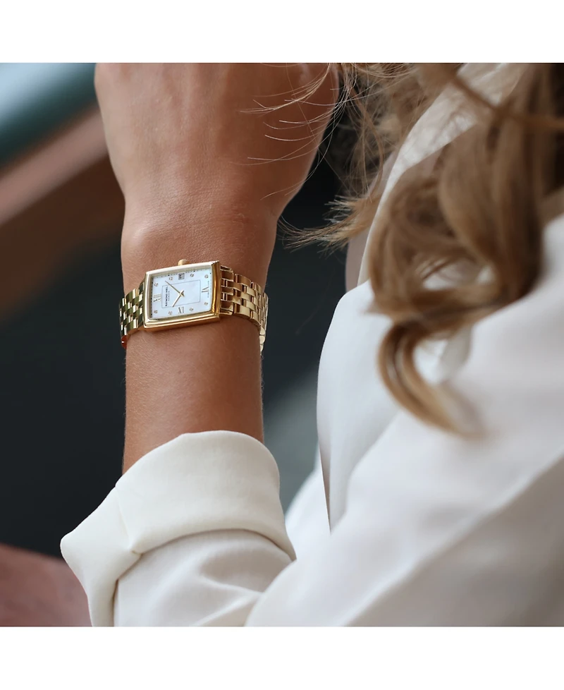 Raymond Weil Women's Swiss Toccata Diamond Accent Gold Pvd Stainless Steel Bracelet Watch 25x34mm