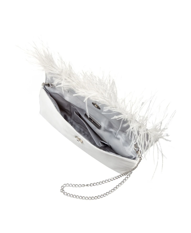 Women's Feather Flap Clutch