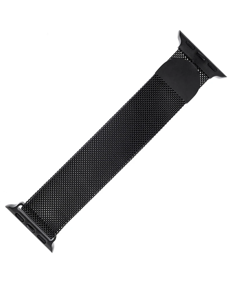 WITHit Black Stainless Steel Mesh Band designed for Apple Watch 42mm (Series 1-3 only) & 44/45/46/49mm (Ultra & Ultra 2)