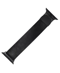 WITHit Black Stainless Steel Mesh Band designed for Apple Watch 42mm (Series 1-3 only) & 44/45/46/49mm (Ultra & Ultra 2)